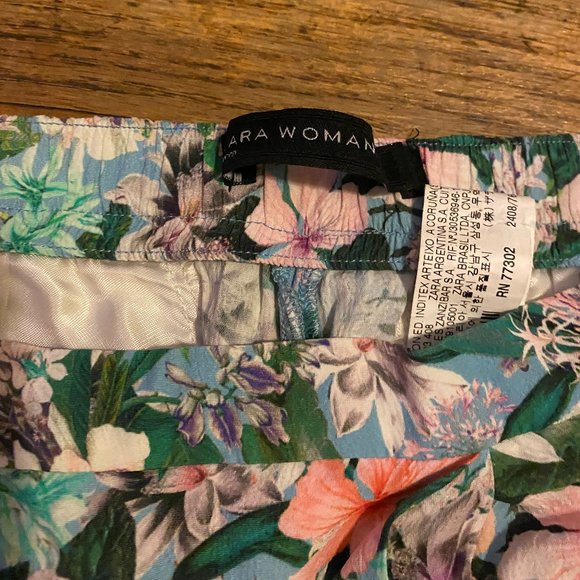 Zara Lightly Worn Silk Blend Floral Pants - L - Picture 6 of 13